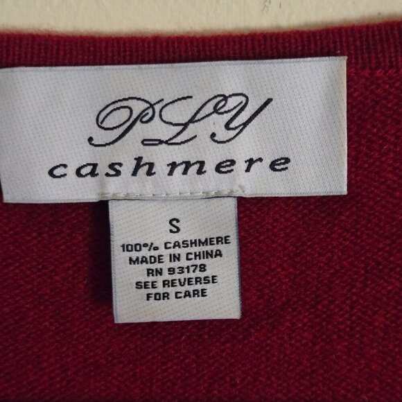 PLY Cashmere Scoop Neck Lagonlook Asymmetric Hem Oversized Tunic Sweater Size S - Picture 3 of 3